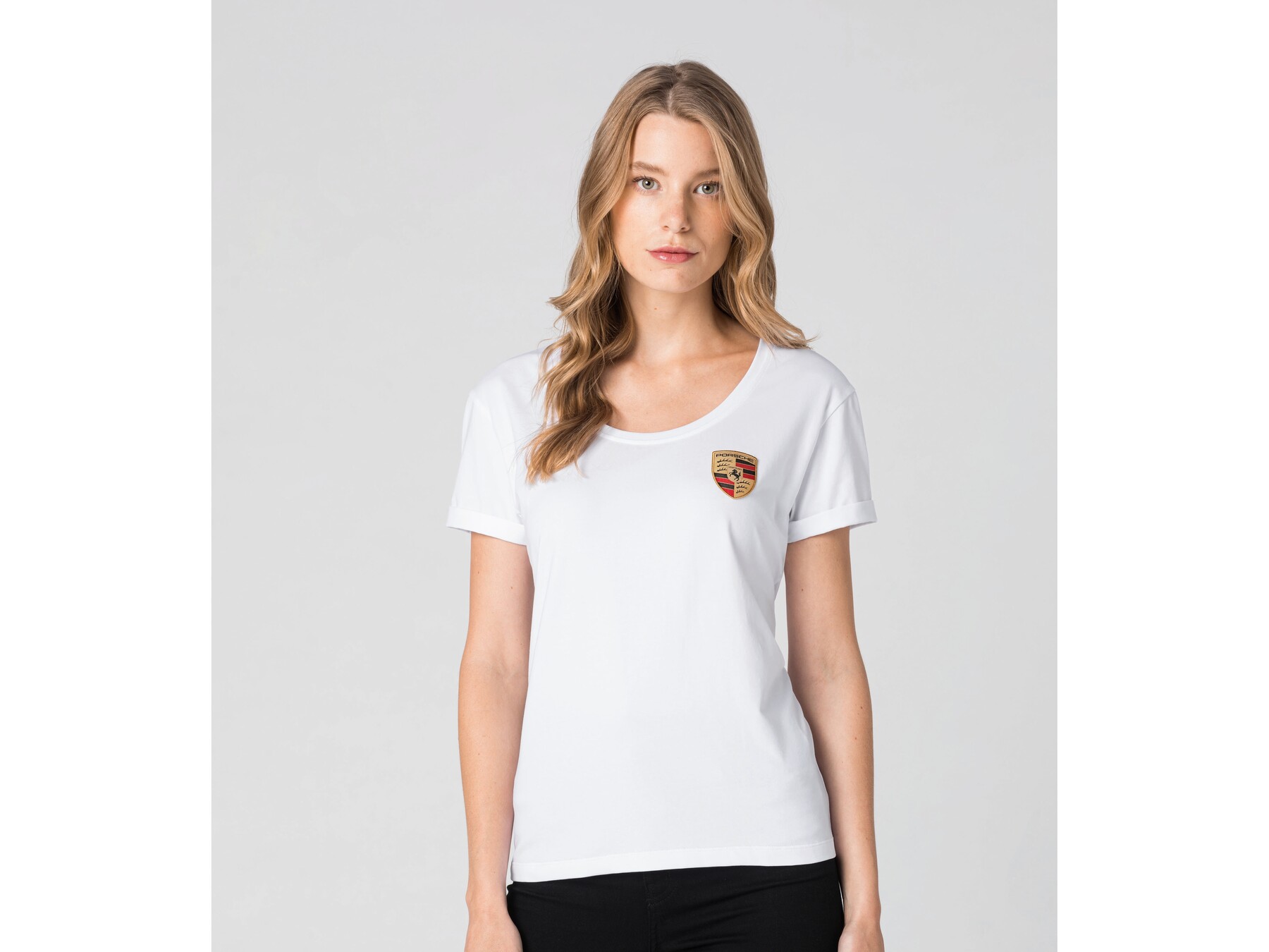 Porsche Damen T-Shirt, Gr.S, weiss