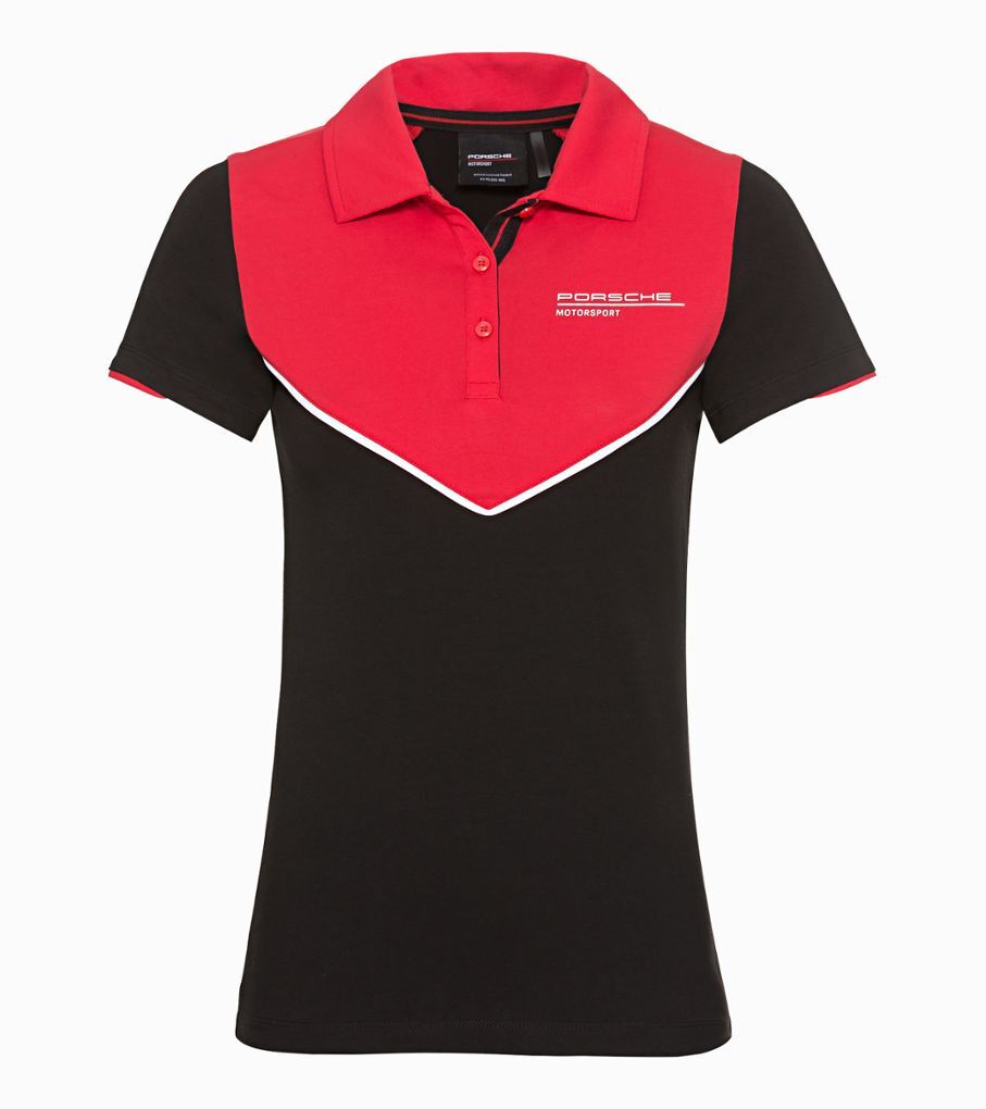 Porsche Damen Polo-Shirt, Gr.XS, Schwarz/Rot