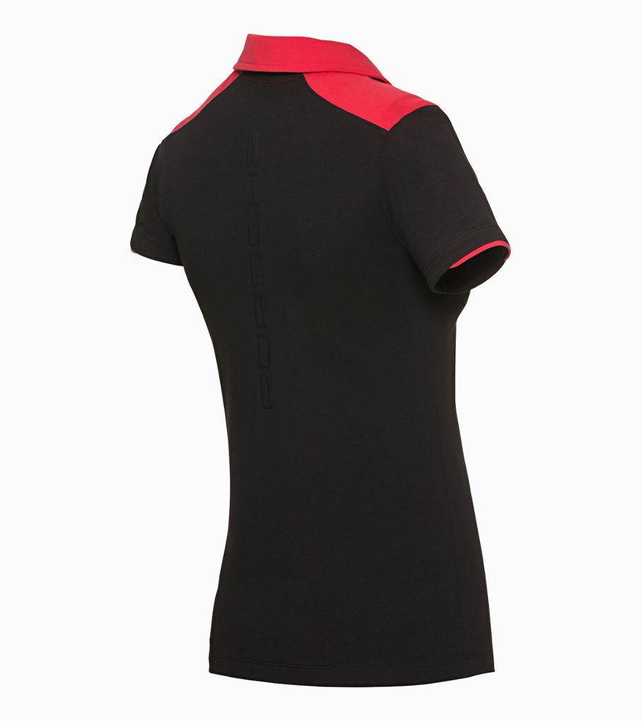 Porsche Damen Polo-Shirt, Gr.XS, Schwarz/Rot