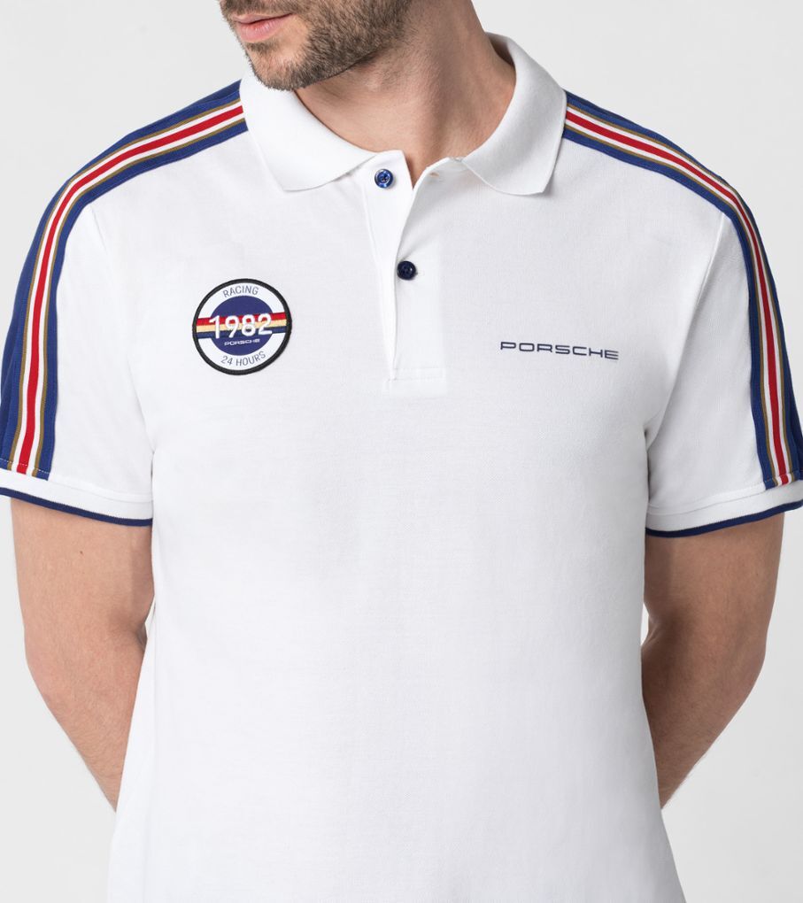 Porsche Herren Racing Polo-Shirt, Gr. XXL, weiss-blau