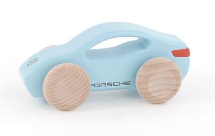 Porsche Kinder Holzauto Taycan in Frozen blue