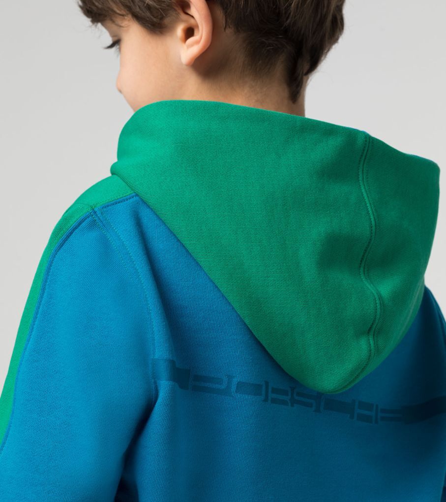Porsche RS 2.7 Kinder Kapuzenpullover Gr. 134/140 in Grün/Blau