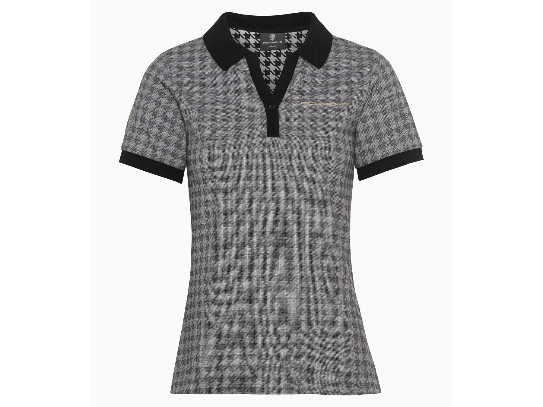 Porsche Damen Heritage Polo-Shirt, Gr. S in Schwarz/Grau