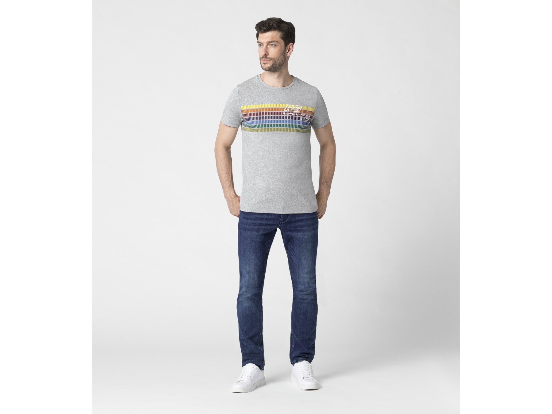 Porsche Herren RS 2.7 T-Shirt, Gr. M, grau-melange