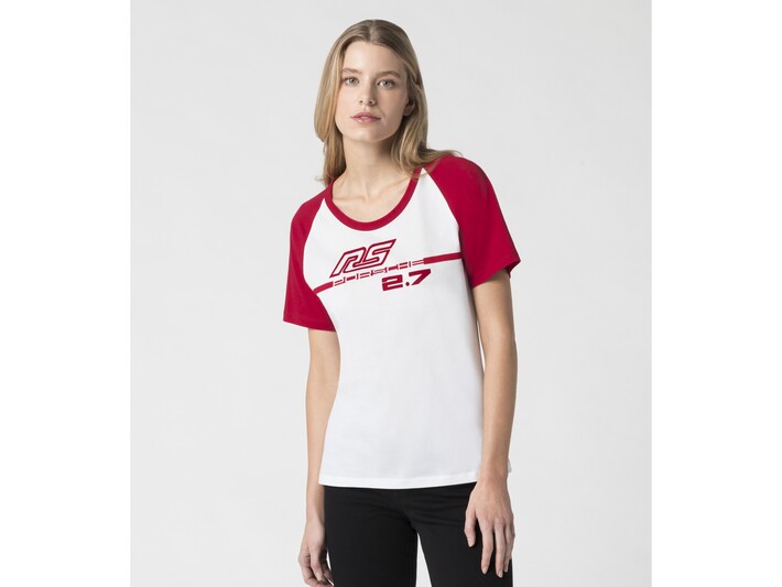 Porsche Damen RS 2.7 T-Shirt, Gr.L, rot-weiss