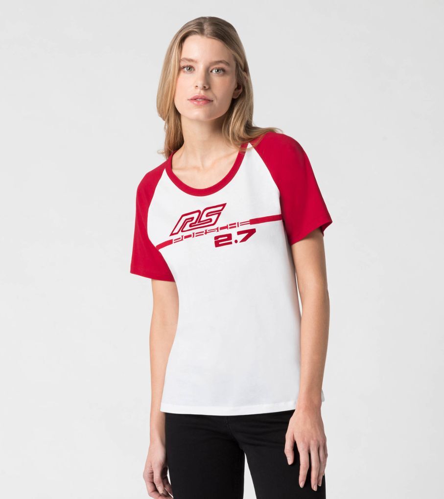 Porsche Damen RS 2.7 T-Shirt, Gr.M, rot-weiss