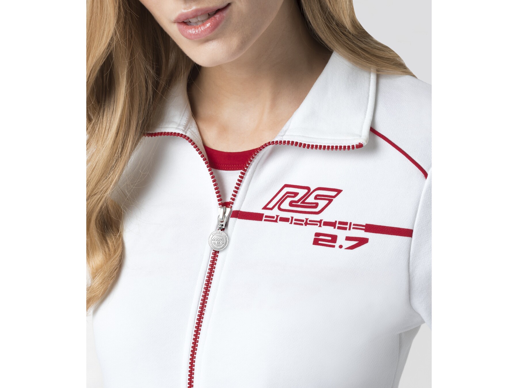 Porsche Damen RS 2.7 Trainingsjacke, Gr. L, weiss-rot