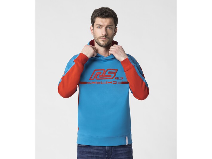 Porsche Herren RS 2.7 Kapuzenpullover, Gr. S, blau-orange