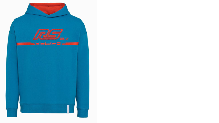 Porsche Herren RS 2.7 Kapuzenpullover, Gr. S, blau-orange