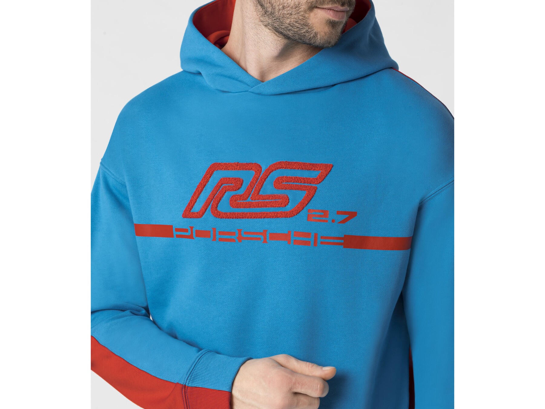 Porsche Herren RS 2.7 Kapuzenpullover, Gr. S, blau-orange