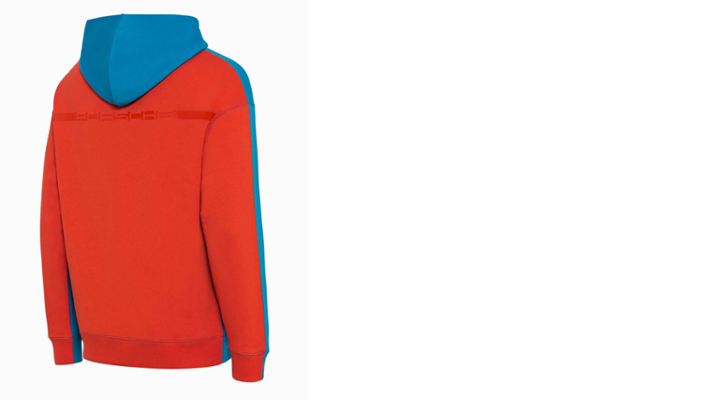 Porsche Herren RS 2.7 Kapuzenpullover, Gr. 3XL, blau-orange
