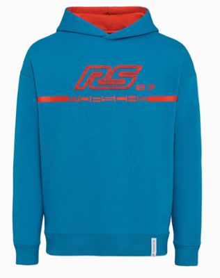 Porsche Herren RS 2.7 Kapuzenpullover, Gr. 3XL, blau-orange