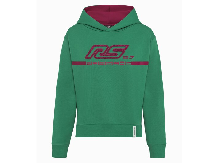 Porsche Damen RS 2.7 Kapuzenpullover, Gr. L, grün-rot