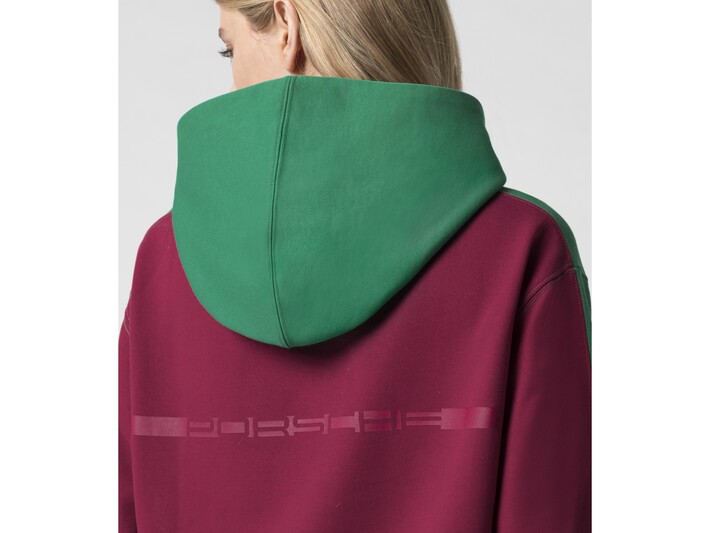 Porsche Damen RS 2.7 Kapuzenpullover, Gr. L, grün-rot