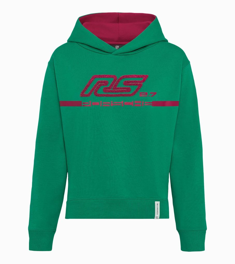 Porsche Damen RS 2.7 Kapuzenpullover, Gr. XS, grün-rot