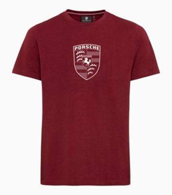 Porsche Herren T-Shirt Crest Gr. L, in Bordeauxrot