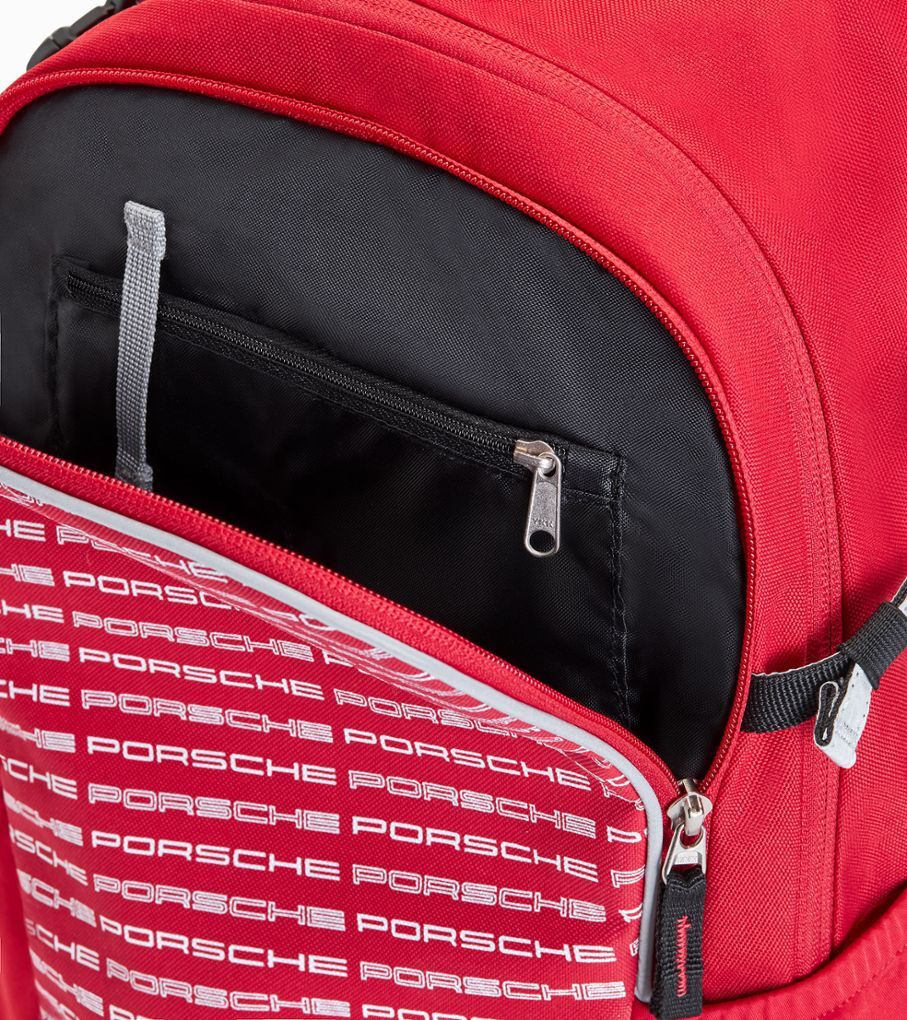 Porsche Schulrucksack in Rot mit Porsche Schriftzug
