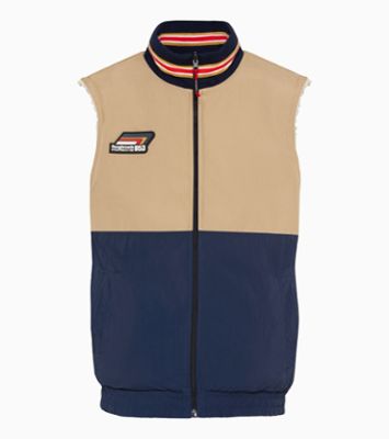 Porsche 911 Dakar Herren Gilet Gr. XS, in Camel/Blau