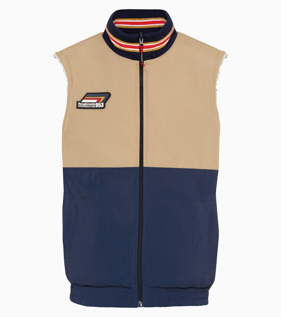 Porsche 911 Dakar Herren Gilet Gr. XS, in Camel/Blau