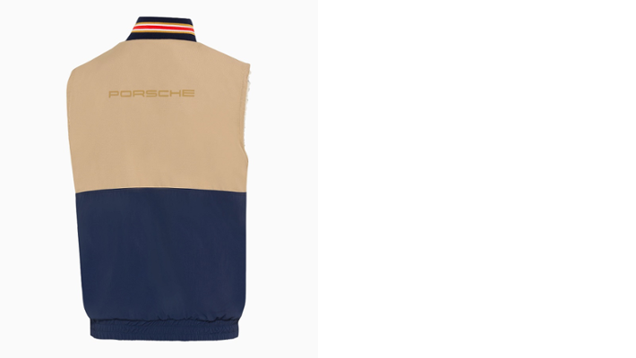 Porsche 911 Dakar Herren Gilet Gr. XL, in Camel/Blau