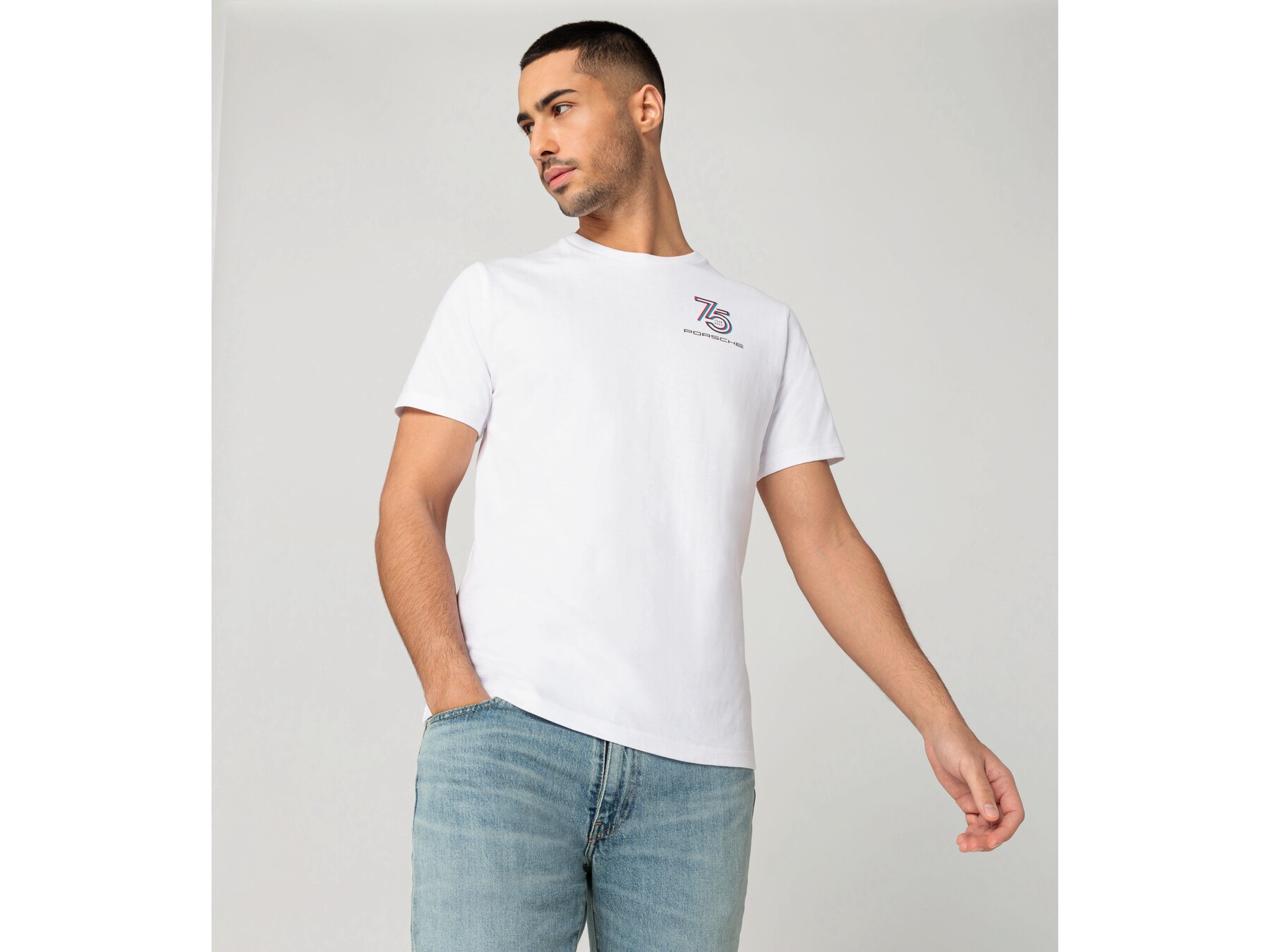 Porsche Herren T-Shirt 75 Jahre Gr. M, in Weiss