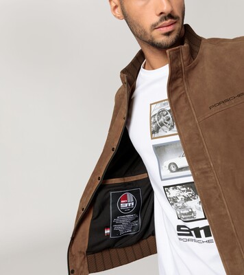 Porsche Herren Lederjacke 60 Jahre 911 Gr. XS, in Cognac