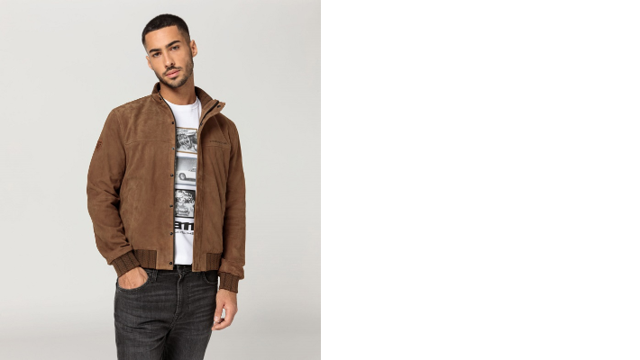 Porsche Herren Lederjacke 60 Jahre 911 Gr. S, in Cognac