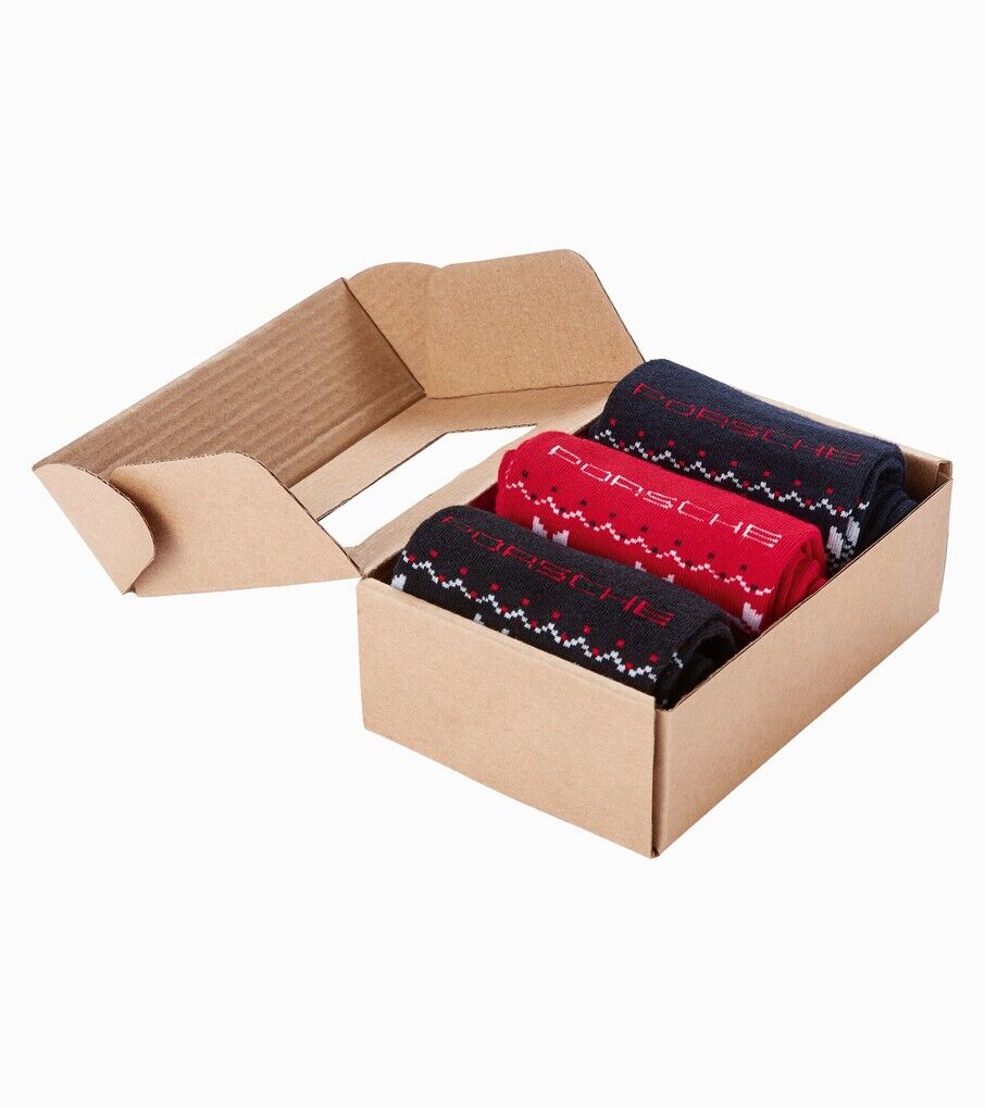 Porsche Socken 3er Set mit Weihnachtsmotiv