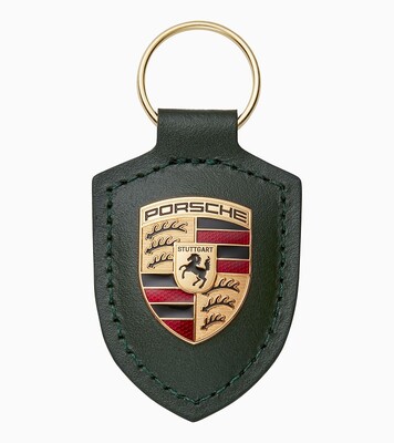 Porsche Wappen Schlüsselanhänger in Oakgrün