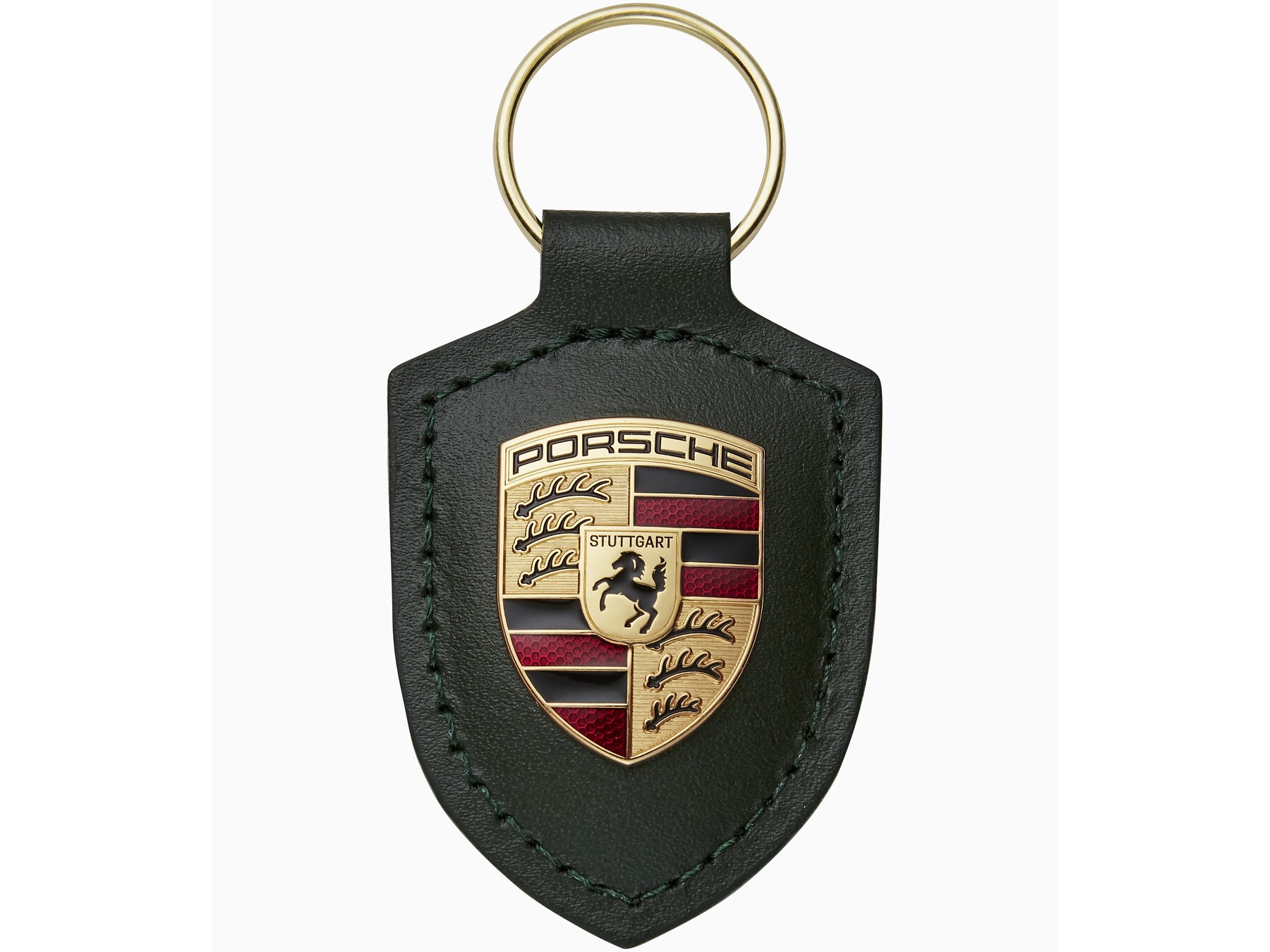 Porsche Wappen Schlüsselanhänger in Oakgrün