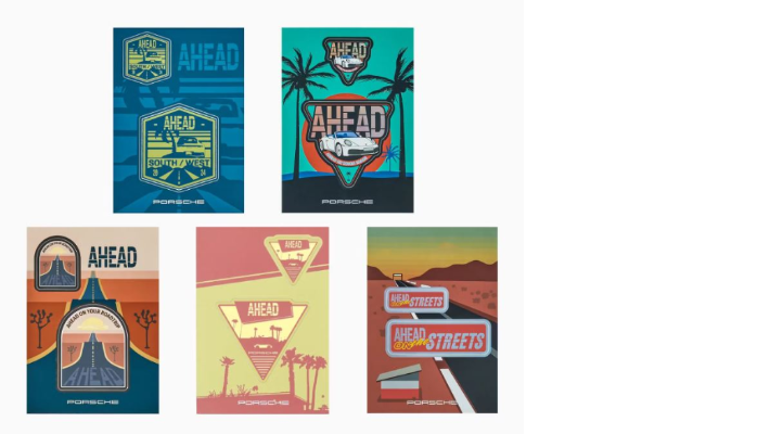 Porsche Sticker Set "AHEAD"