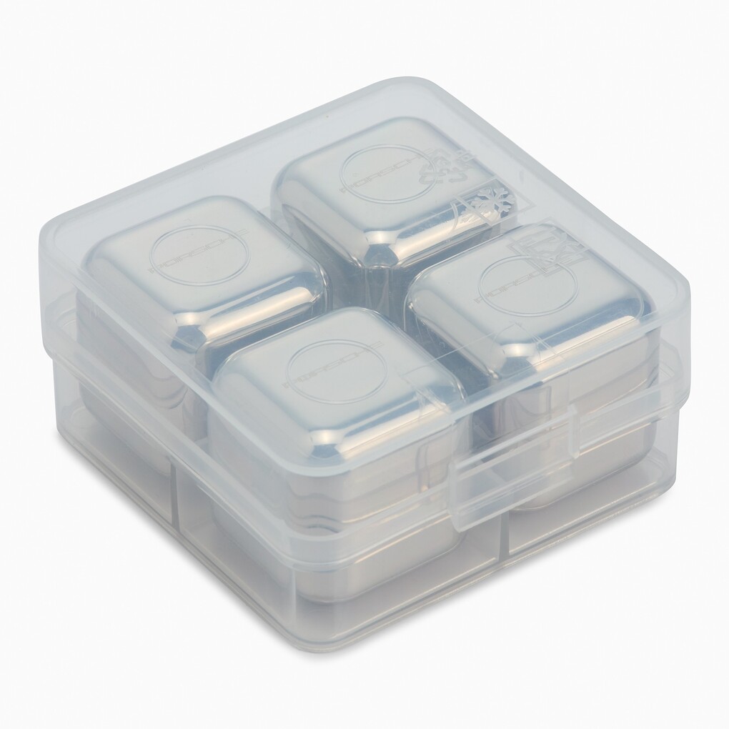 Edelstahl-Eiswürfel 4er-Set