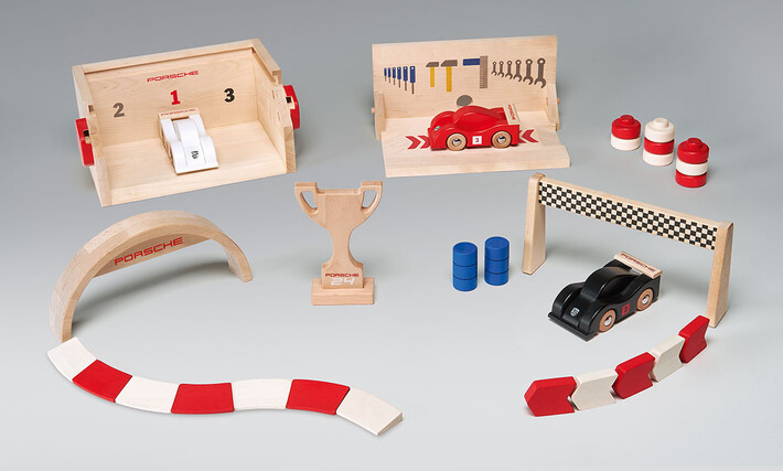 Porsche Holz-Rennbahn Erweiterungs-Set 
